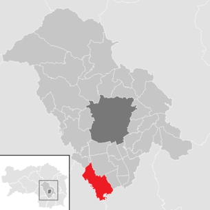 Lage der Gemeinde Dobl-Zwaring im Bezirk Graz-Umgebung (anklickbare Karte)