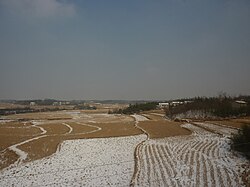 Winter farm landscape near Lu'an urban area