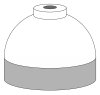 Illustration of cylinder shoulder painted white for medical oxygen