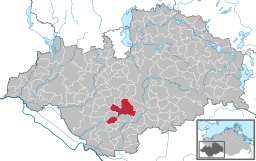 Ludwigslusts läge i Landkreis Ludwigslust-Parchim
