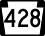 Pennsylvania Route 428 marker