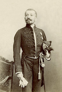 Pierre Loti pada hari resepsinya di Académie Française, 7 April 1892
