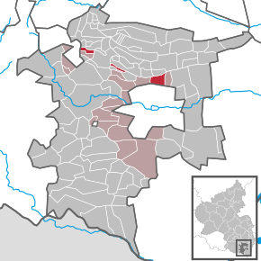 Poziția Walsheim pe harta districtului Südliche Weinstraße