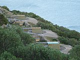 Torres com peças de 152,4 mm de artilharia de costa da Bataria de Outão, Portugal.