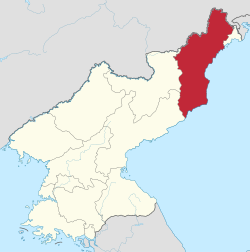Maakunnan sijainti Pohjois-Koreassa