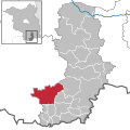 Localisation de Lauchhammer dans l'arrondissement d'Oberspreewald-Lausitz.