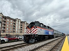 An Ex-Go Transit EMD F59PH idles at the Franklin Park Railroad Daze in June 2024.