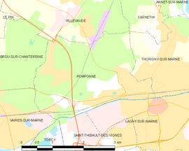 Mapa obce Pomponne