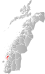 Alstahaug markert med rødt på fylkeskartet