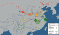 A map of the likely centers of early agriculture in China