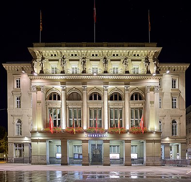 Bern Cantonal Bank on Federal Plaza by Night