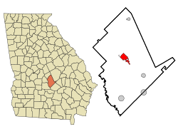 Location in Dodge County and the state of Georgia