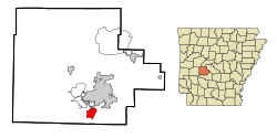 Location in Garland County and the state of Arkansas