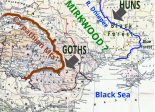 Map of Mirkwood placed between the Carpathians and the Dnieper