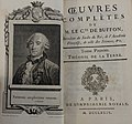 Frontispício e página de título para o volume I de Histoire Naturelle, Générale et Particulière por Georges-Louis Leclerc, Comte de Buffon (1774)