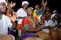 Trommler in traditioneller Kleidung, Accra, August 2007