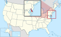 Location map of Delaware.