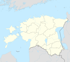 Mapa konturowa Estonii, blisko centrum u góry znajduje się punkt z opisem „Urda”