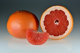 Ҡыҙыл грейпфрут емештәре (Citrus paradisi)