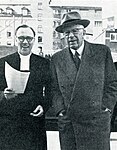 Ridderstedt tar emot kung Gustaf VI Adolf vid Klara kyrka 1962