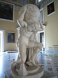 Farnese Atlas (Römische Kopie einer hellenistischen Skulptur, 2. Jahrhundert, Museo Archeologico Nazionale, Neapel)