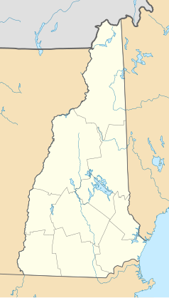 Mapa konturowa New Hampshire, w centrum znajduje się punkt z opisem „Waterville Valley”