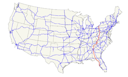 Karte des U.S. Highways 19
