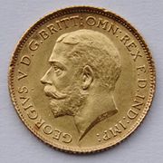 Moneda de oro con el retrato del perfil izquierdo de Jorge V