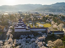 会津地区主要城市之一——會津若松市会津若松城的樱花