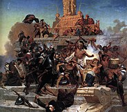 Storming of the Teocalli by Cortez and his troops (1848)