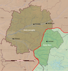 Carte en couleurs matérialisant le tracé d'une frontière administrative.