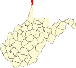 Locatie van Hancock County in West Virginia