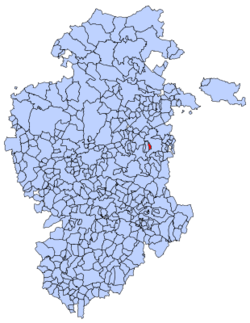 Municipal location of Tosantos in Burgos province