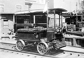 New York Central Railroads omnibus on rails