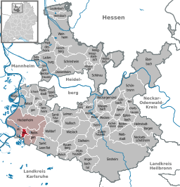 Läget för Neulußheim i Rhein-Neckar-Kreis