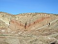 Syncline in the Barstow Formation exposed in Rainbow Basin near Barstow, California.