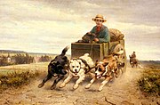 The Dog Cart ("Kereta Anjing"), minyak pada kanvas, Henriëtte Ronner-Knip