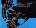Страница из брошюры 1969 года с картой, включающей планируемые линии