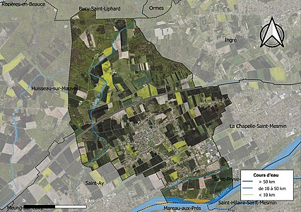 Carte orthophotographique de la commune en 2016.