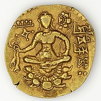 Gold dinar coin of Chandragupta II, reigned c. 375–c. 415 CE