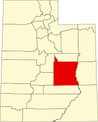 Map of Juta highlighting Emery County