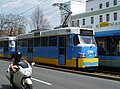 Modernisierter Tatra T3D auf der Linie 5 Richtung Hutholz (2013)