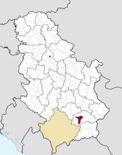 Lokasi Lebane dalam Serbia