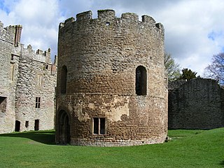 The chapel of St Mary Magdalene, showing the two levels of stonework and surviving plasterwork...