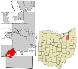 Location in Summit County and the state of Ohio.