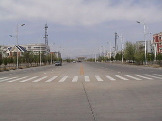 Tianshan Jie, eine der Hauptstraßen in Alashankou