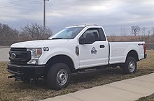 2020 Ford Super Duty. This vehicle is owned by the Liberty 53 School District and is used to pursue facilities maintenance operations, this is the current generation of this vehicle, and had a sale price of $31,687.jpg