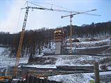 Baustelle Filstal­brücke Januar 2017 Brückenpfeiler