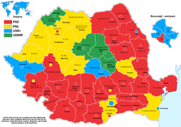 Cel mai votat partid în fiecare județ și municipiu (Camera Deputaților)