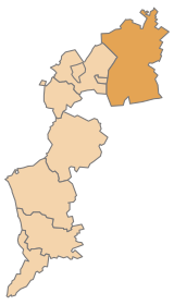 Lage des Bezirks Bezirk Neusiedl am See im Bundesland Burgenland (anklickbare Karte)